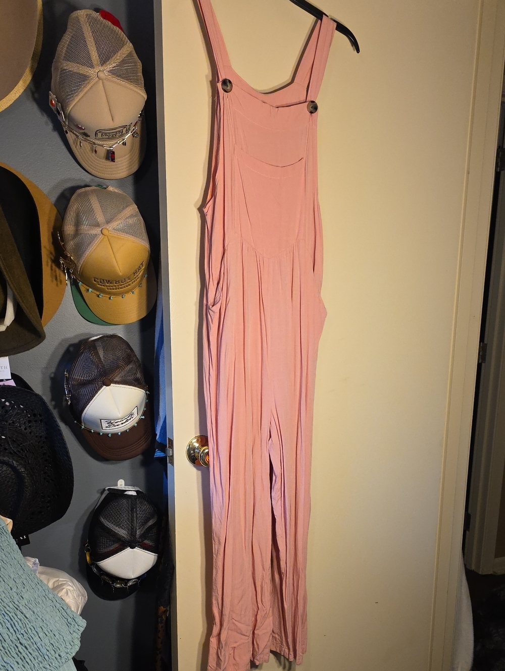 Women's Pink Lightweight Overalls Jumpsuit